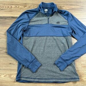 Roots Mens XS Gray 1/4 Zip Performance Pullover Canada Lightweight Stretch Cabin